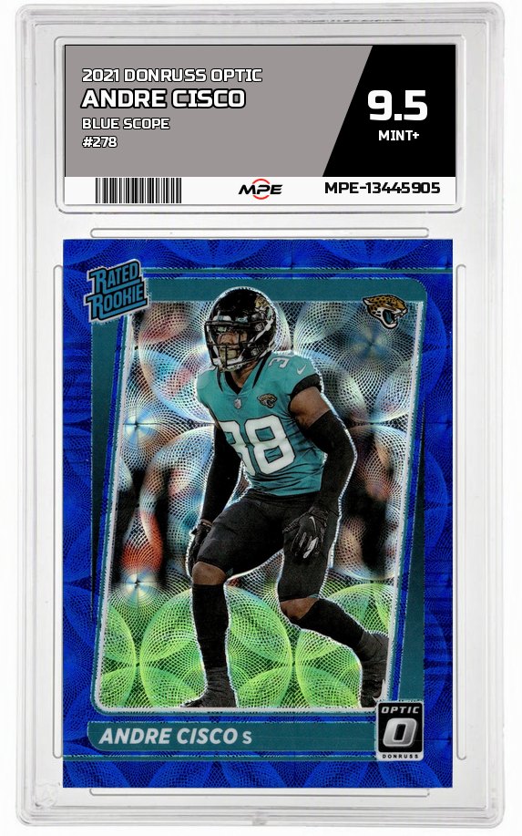 2021 DONRUSS OPTIC BLUE SCOPE #278 ANDRE CISCO MPE 9.5 MINT+ — graded card auctioned from the MPE vault