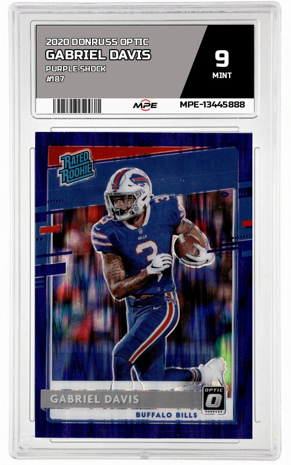 2020 DONRUSS OPTIC PURPLE SHOCK #187 GABRIEL DAVIS MPE 9 MINT — graded card auctioned from the MPE vault