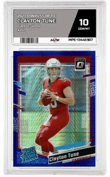 2023 DONRUSS OPTIC PURPLE SHOCK #202 CLAYTON TUNE MPE 10 GEM/MT — graded card up for auction