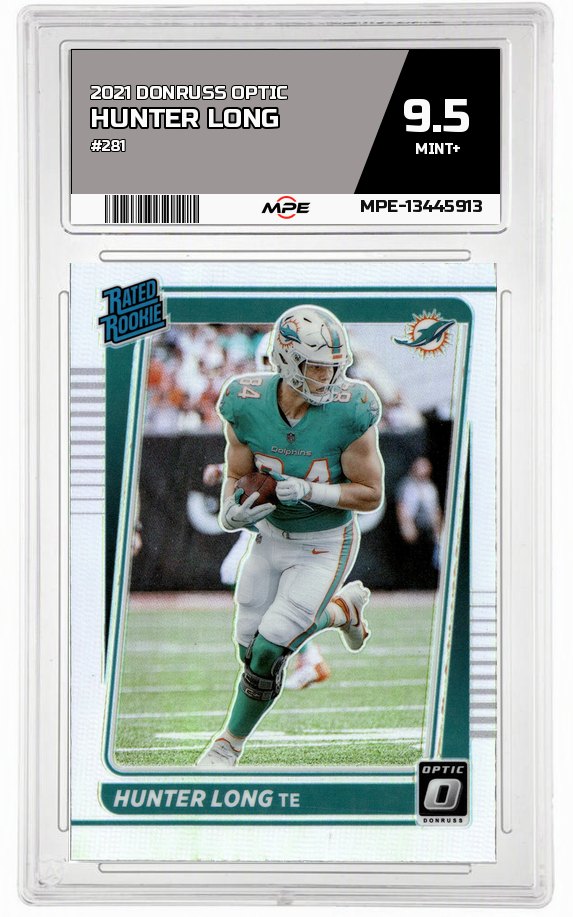 2021 DONRUSS OPTIC #281 HUNTER LONG MPE 9.5 MINT+ — graded card auctioned from the MPE vault