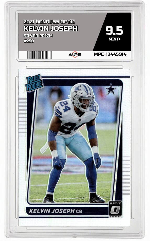 2021 DONRUSS OPTIC SILVER PRIZM #250 KELVIN JOSEPH MPE 9.5 MINT+ — graded card auctioned from the MPE vault