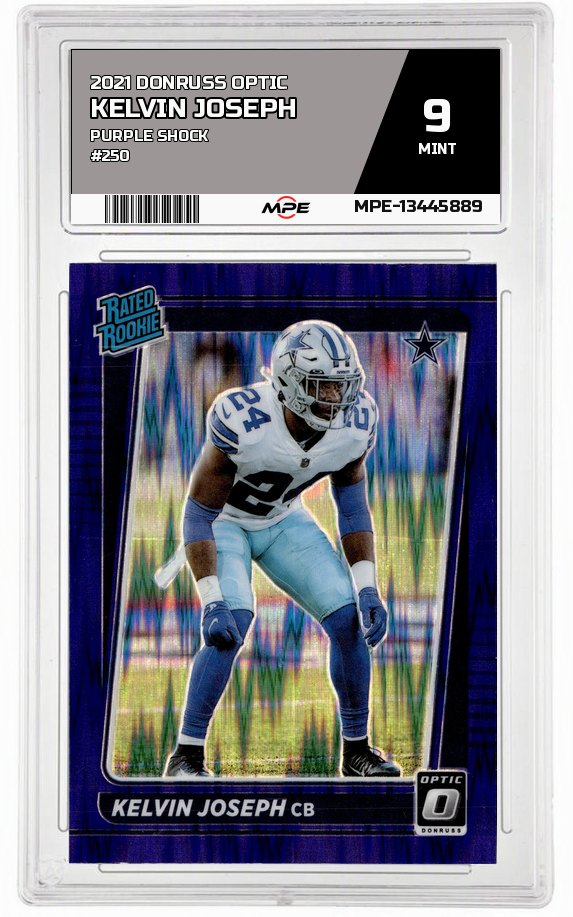 2021 DONRUSS OPTIC PURPLE SHOCK #250 KELVIN JOSEPH MPE 9 MINT — graded card auctioned from the MPE vault