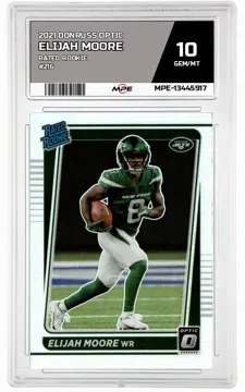 2021 DONRUSS OPTIC RATED ROOKIE #216 ELIJAH MOORE MPE 10 GEM/MT — graded card up for auction
