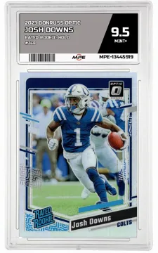 2023 DONRUSS OPTIC RATED ROOKIE-HOLO #248 JOSH DOWNS MPE 9.5 MINT+ — graded card up for auction
