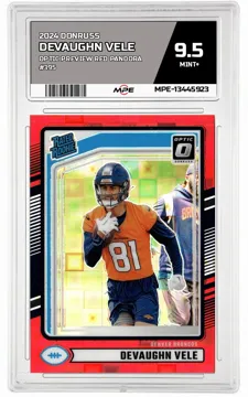 2024 DONRUSS Optic Preview Red Pandora #395 DEVAUGHN VELE MPE 9.5 MINT+ — graded card up for auction