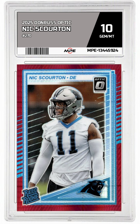 2025 DONRUSS OPTIC #270 NIC SCOURTON MPE 10 GEM/MT — graded card auctioned from the MPE vault