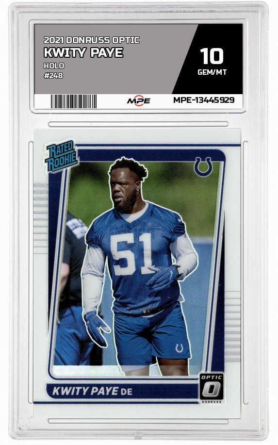 2021 DONRUSS OPTIC HOLO #248 KWITY PAYE MPE 10 GEM/MT — graded card auctioned from the MPE vault