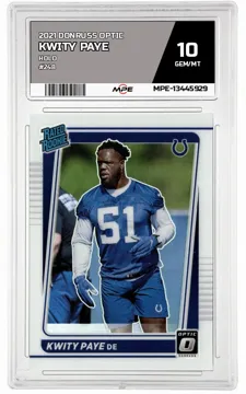 2021 DONRUSS OPTIC HOLO #248 KWITY PAYE MPE 10 GEM/MT — graded card up for auction