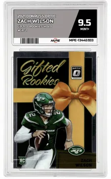 2021 DONRUSS OPTIC GIFTED ROOKIES-HOLO #GR-2 ZACH WILSON MPE 9.5 MINT+ — graded card up for auction