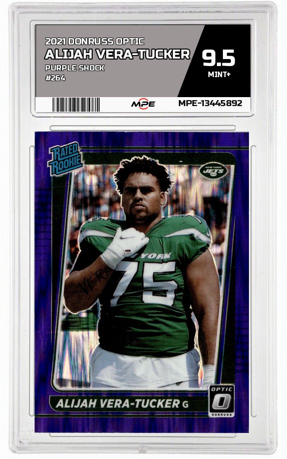 2021 DONRUSS OPTIC PURPLE SHOCK #264 ALIJAH VERA-TUCKER MPE 9.5 MINT+ — graded card auctioned from the MPE vault