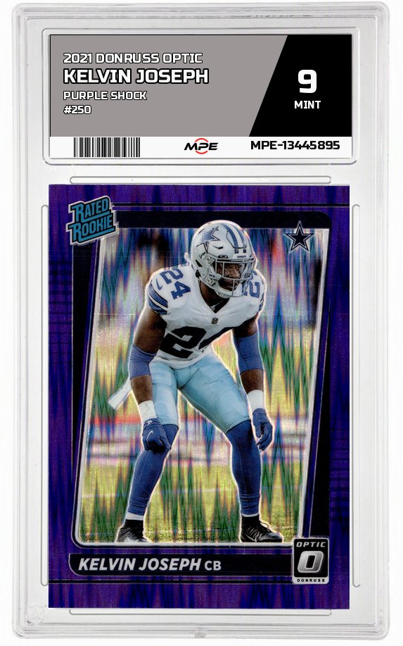 2021 DONRUSS OPTIC PURPLE SHOCK #250 KELVIN JOSEPH MPE 9 MINT — graded card auctioned from the MPE vault