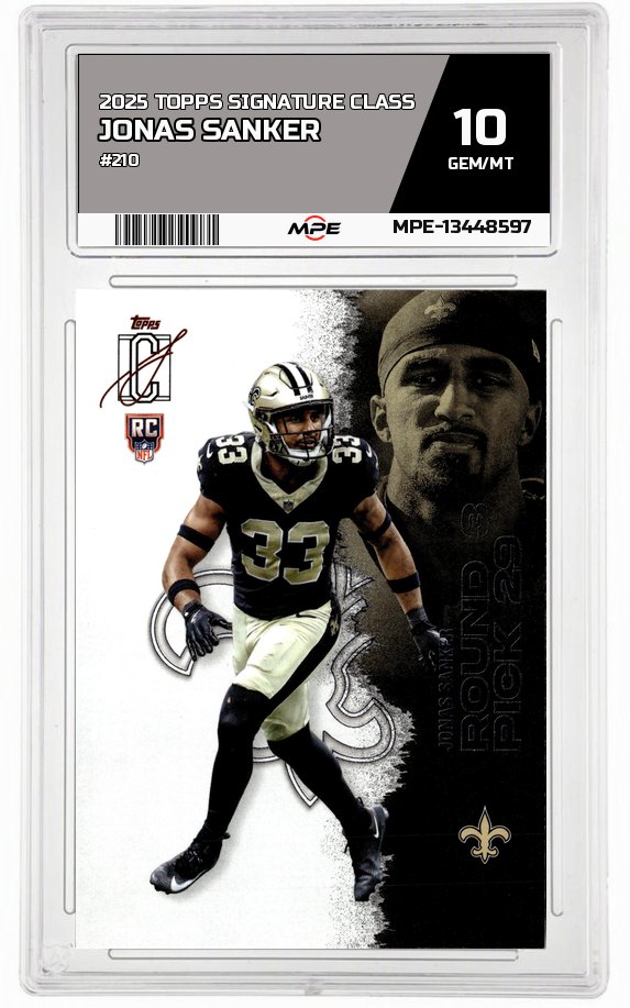 2025 TOPPS SIGNATURE CLASS #210 JONAS SANKER MPE 10 GEM/MT — graded card auctioned from the MPE vault