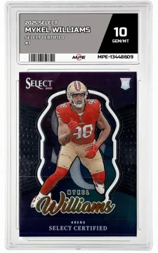 2025 SELECT SELECT CERTIFIED #7 MYKEL WILLIAMS MPE 10 GEM/MT — graded card up for auction