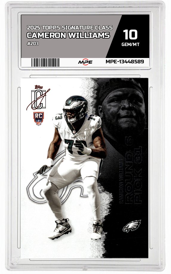 2025 TOPPS SIGNATURE CLASS #203 CAMERON WILLIAMS MPE 10 GEM/MT — graded card auctioned from the MPE vault