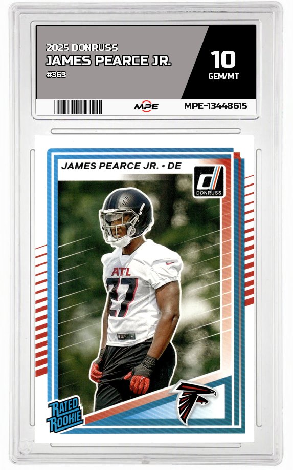 2025 DONRUSS #363 JAMES PEARCE JR. MPE 10 GEM/MT — graded card auctioned from the MPE vault