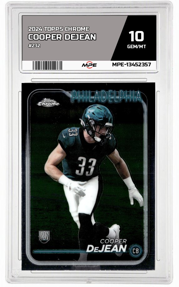 2024 TOPPS CHROME #232 COOPER DEJEAN MPE 10 GEM/MT — graded card auctioned from the MPE vault