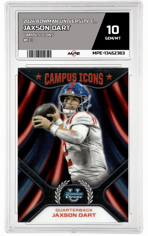 2024 BOWMAN UNIVERSITY CHROME CAMPUS ICONS #CI-3 JAXSON DART MPE 10 GEM/MT — graded card auctioned from the MPE vault