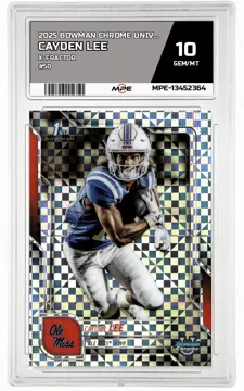 2025 BOWMAN CHROME UNIVERSITY X-Fractor #50 CAYDEN LEE MPE 10 GEM/MT — graded card up for auction