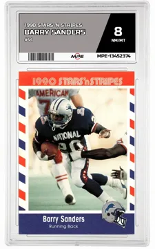 1990 STARS 'N STRIPES #44 BARRY SANDERS MPE 8 NM/MT — graded card up for auction