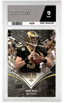 2008 UPPER DECK ICONS #62 DREW BREES MPE 9 MINT — graded card up for auction