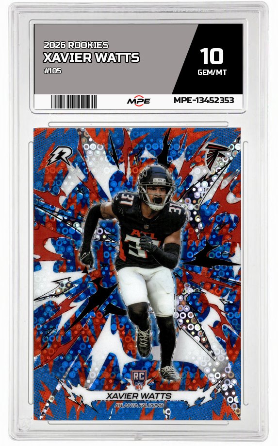 2026 ROOKIES #105 XAVIER WATTS MPE 10 GEM/MT — graded card auctioned from the MPE vault