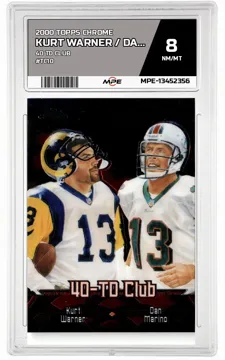 2000 TOPPS CHROME 40 TD CLUB #TC10 KURT WARNER / DAN MARINO MPE 8 NM/MT — graded card up for auction