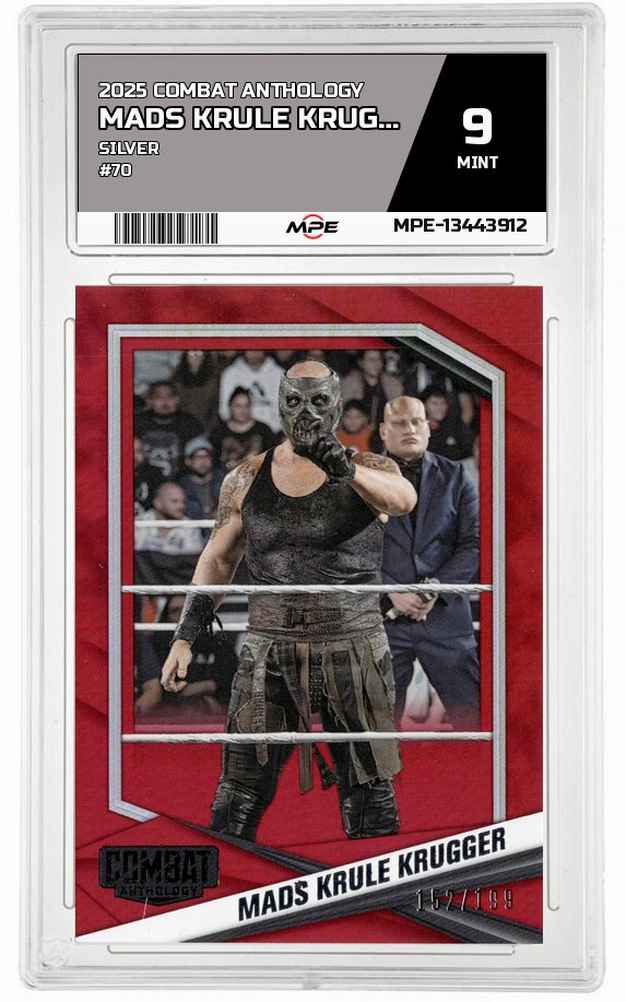 2025 COMBAT ANTHOLOGY SILVER #70 MADS KRULE KRUGGER MPE 9 MINT — graded card auctioned from the MPE vault