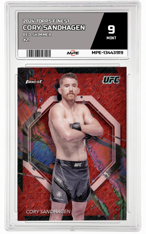 2024 TOPPS FINEST Red Shimmer #21 CORY SANDHAGEN MPE 9 MINT — graded card auctioned from the MPE vault