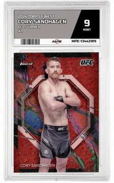 2024 TOPPS FINEST Red Shimmer #21 CORY SANDHAGEN MPE 9 MINT — graded card up for auction