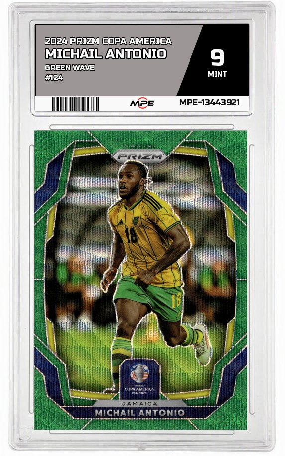 2024 PRIZM COPA AMERICA GREEN WAVE #124 MICHAIL ANTONIO MPE 9 MINT — graded card auctioned from the MPE vault