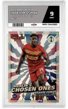 2023 TOPPS MERLIN MERLIN'S CHOSEN ONES #MC-5 IBRAHIM OSMAN MPE 9 MINT — graded card up for auction