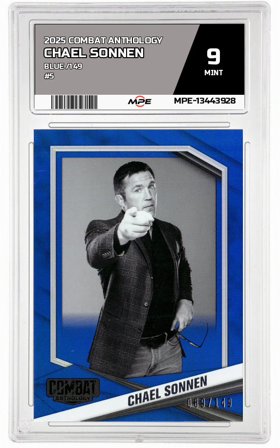 2025 COMBAT ANTHOLOGY Blue /149 #5 CHAEL SONNEN MPE 9 MINT — graded card auctioned from the MPE vault