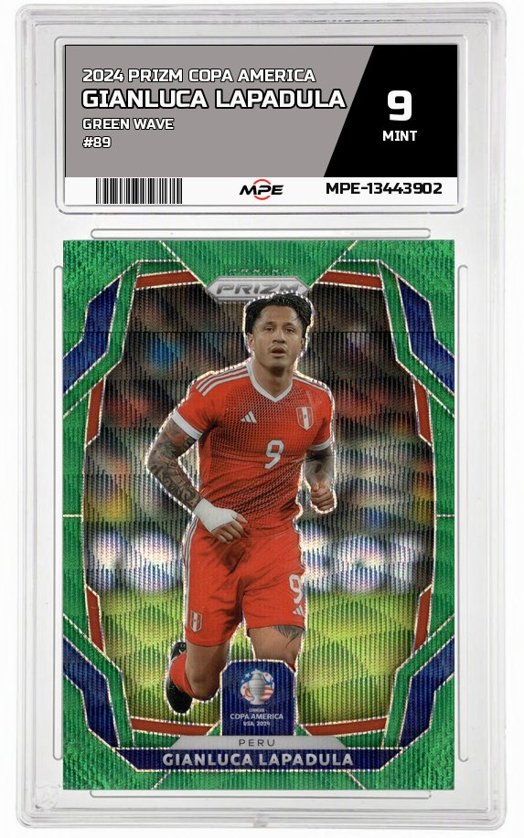 2024 PRIZM COPA AMERICA GREEN WAVE #89 GIANLUCA LAPADULA MPE 9 MINT — graded card auctioned from the MPE vault
