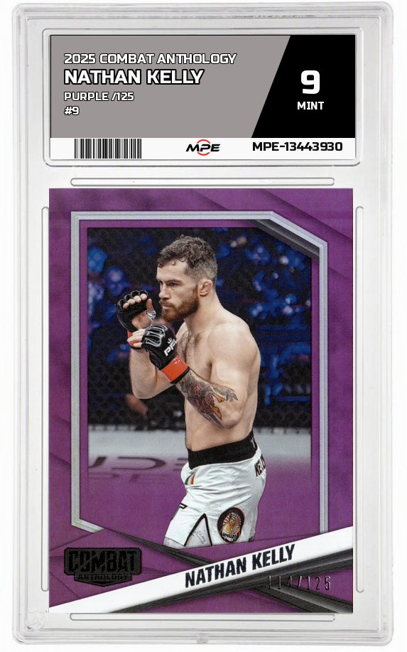 2025 COMBAT ANTHOLOGY Purple /125 #9 NATHAN KELLY MPE 9 MINT — graded card auctioned from the MPE vault