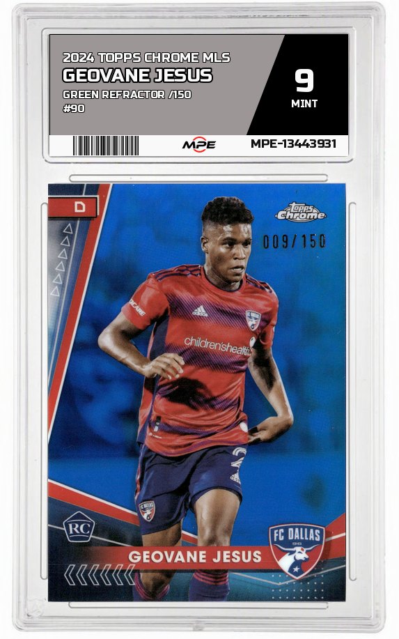 2024 TOPPS CHROME MLS Green Refractor /150 #90 GEOVANE JESUS MPE 9 MINT — graded card auctioned from the MPE vault