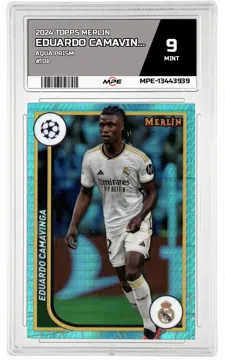 2024 TOPPS MERLIN AQUA PRISM #108 EDUARDO CAMAVINGA MPE 9 MINT — graded card up for auction