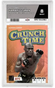 2022 DONRUSS UFC CRUNCH TIME-Press Proof Pink #18 KAMARU USMAN MPE 8 NM/MT — graded card up for auction