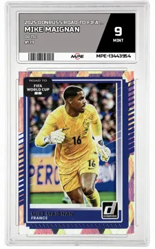 2025 DONRUSS ROAD TO FIFA WORLD CUP Optic #139 MIKE MAIGNAN MPE 9 MINT — graded card up for auction