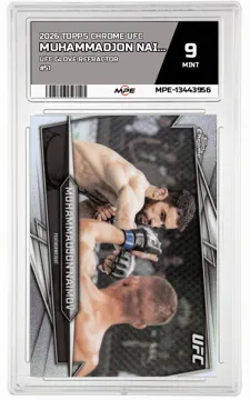 2026 TOPPS CHROME UFC UFC Glove Refractor #51 MUHAMMADJON NAIMOV MPE 9 MINT — graded card up for auction