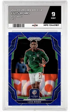 2024 PRIZM COPA AMERICA BLUE WAVE #134 LUIS ROMO MPE 9 MINT — graded card up for auction