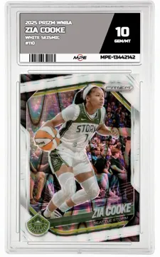 2025 PRIZM WNBA White Seismic #110 ZIA COOKE MPE 10 GEM/MT — graded card up for auction
