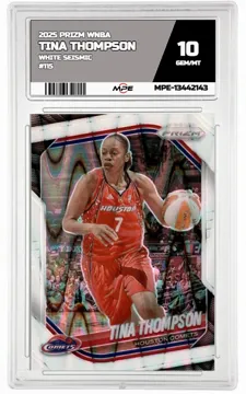 2025 PRIZM WNBA White Seismic #115 TINA THOMPSON MPE 10 GEM/MT — graded card up for auction