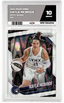2025 PRIZM WNBA White Seismic #45 KAYLA MCBRIDE MPE 10 GEM/MT — graded card up for auction