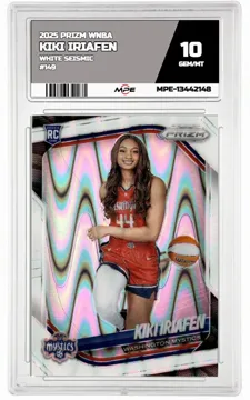 2025 PRIZM WNBA White Seismic #149 KIKI IRIAFEN MPE 10 GEM/MT — graded card up for auction