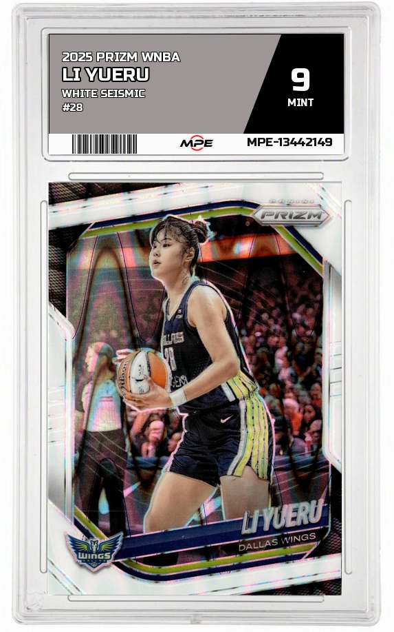 2025 PRIZM WNBA White Seismic #28 LI YUERU MPE 9 MINT — graded card auctioned from the MPE vault