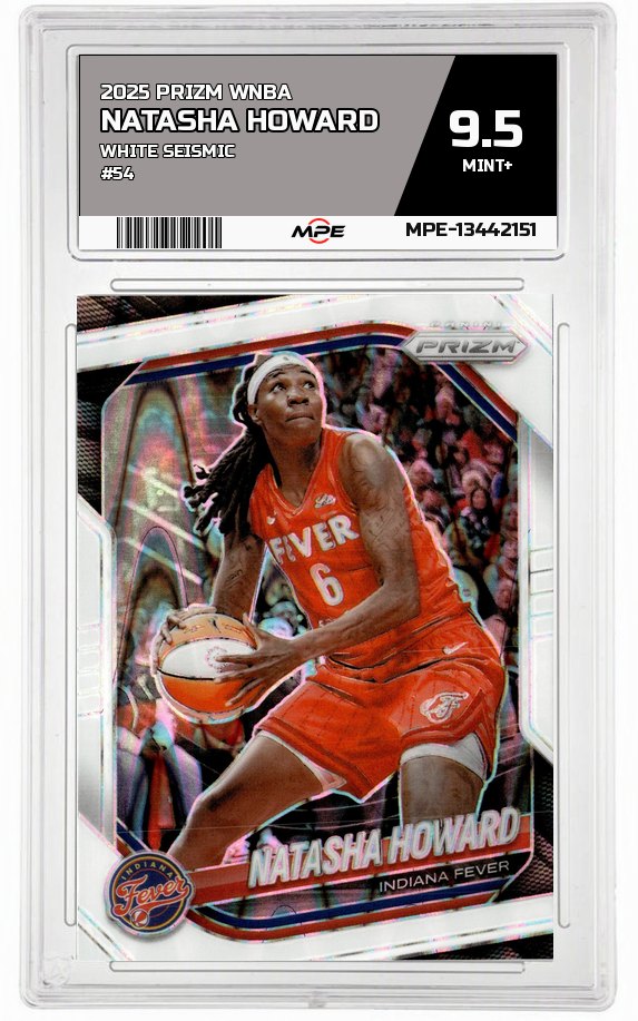2025 PRIZM WNBA White Seismic #54 NATASHA HOWARD MPE 9.5 MINT+ — graded card auctioned from the MPE vault
