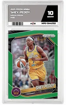 2025 PRIZM WNBA GREEN PRIZM #106 SHEY PEDDY MPE 10 GEM/MT — graded card up for auction