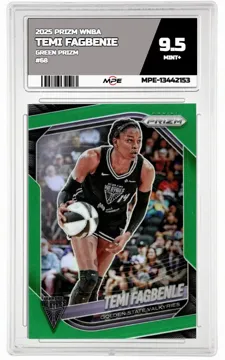 2025 PRIZM WNBA GREEN PRIZM #68 TEMI FAGBENIE MPE 9.5 MINT+ — graded card up for auction