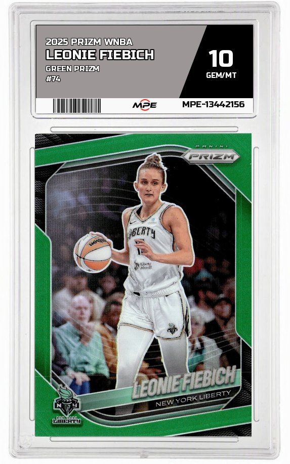 2025 PRIZM WNBA GREEN PRIZM #74 LEONIE FIEBICH MPE 10 GEM/MT — graded card auctioned from the MPE vault