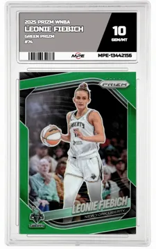 2025 PRIZM WNBA GREEN PRIZM #74 LEONIE FIEBICH MPE 10 GEM/MT — graded card up for auction